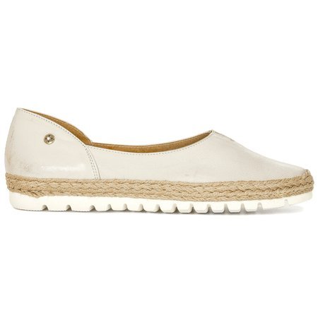 Macelka Baleriny espadryle skórzane złote